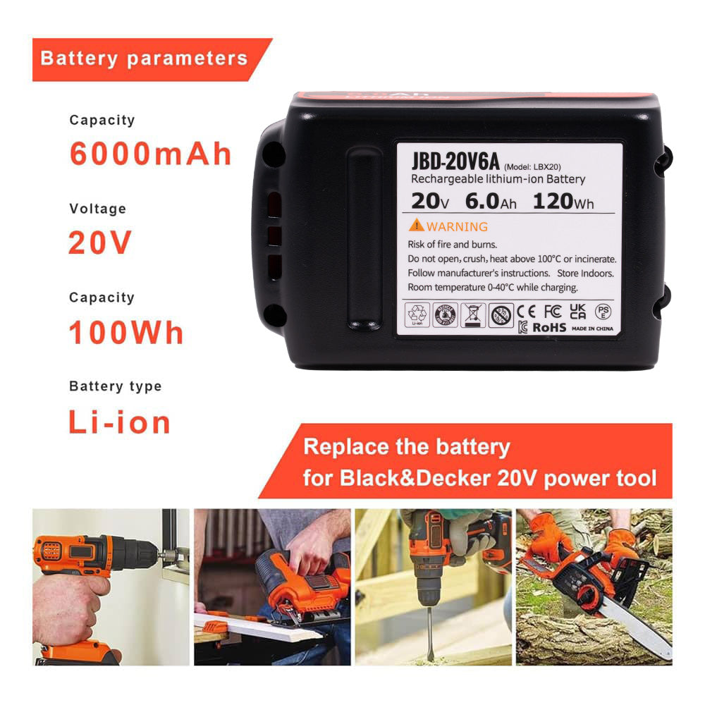 For Black + Decker 20V Cordless Power Tools