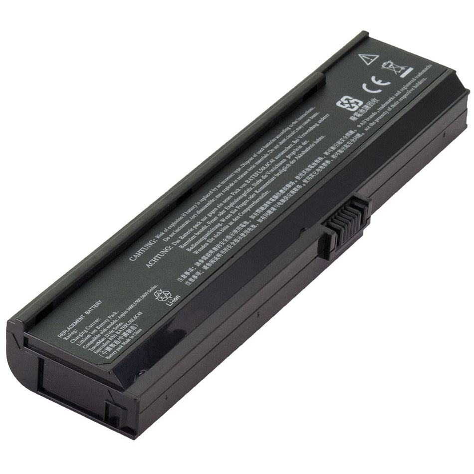 Acer 3UR18650Y-2-QC261 LIP6220QUPC SY6 CGR-B/6H5 Aspire 3050 3680 5050 5500 5570 TravelMate 2480 3260 [11.1V] Laptop Battery Replacement