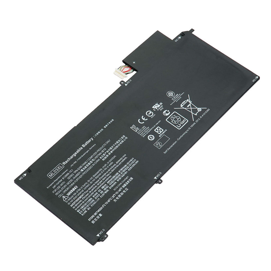 HP 813999-1C1 814060-850 814277-005 HSTNN-IB7D ML03XL Spectre x2 12-a000 Detachable 12 [11.4V] Laptop Battery Replacement
