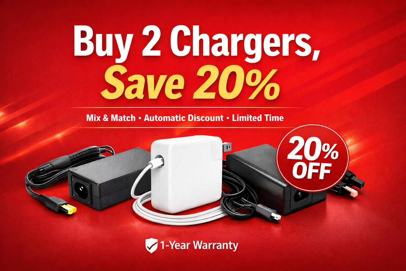 Buy 2 Chargers, Save 20%