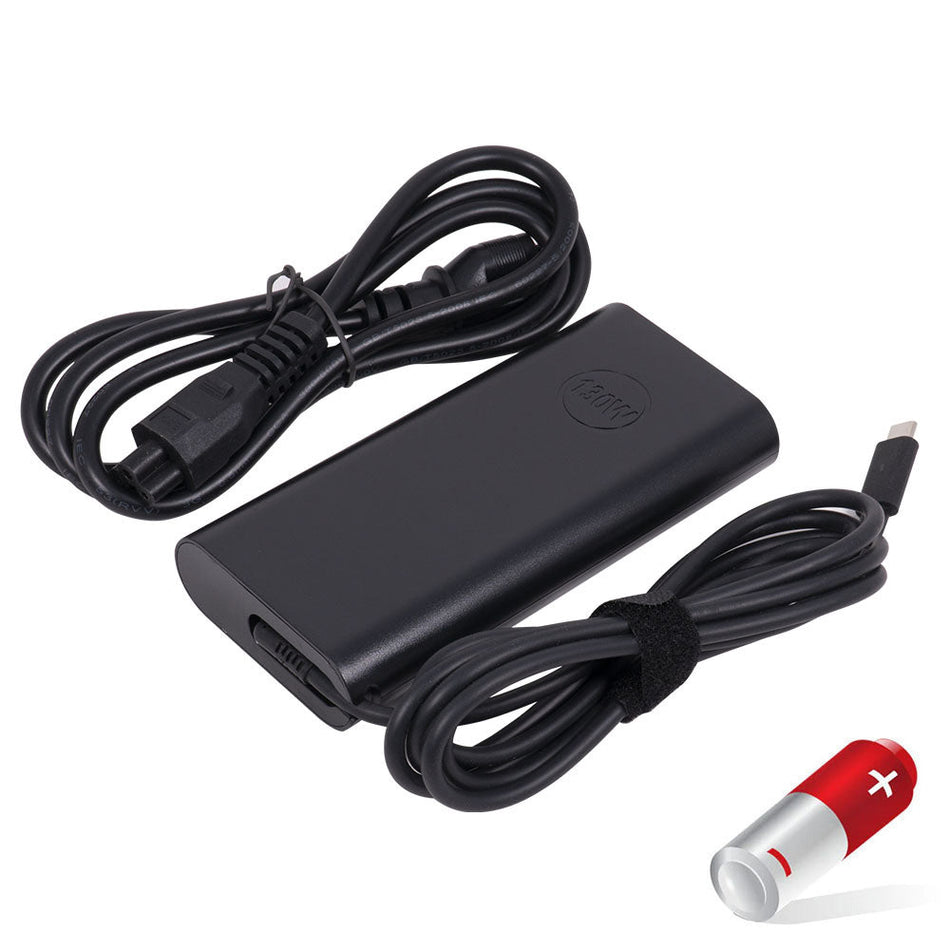 Dell Latitude 7390 7210 7310 3500 3400 Series Laptop Charger AC Adapter Power Cord (USB-C) [130W] - Compatible Adapter