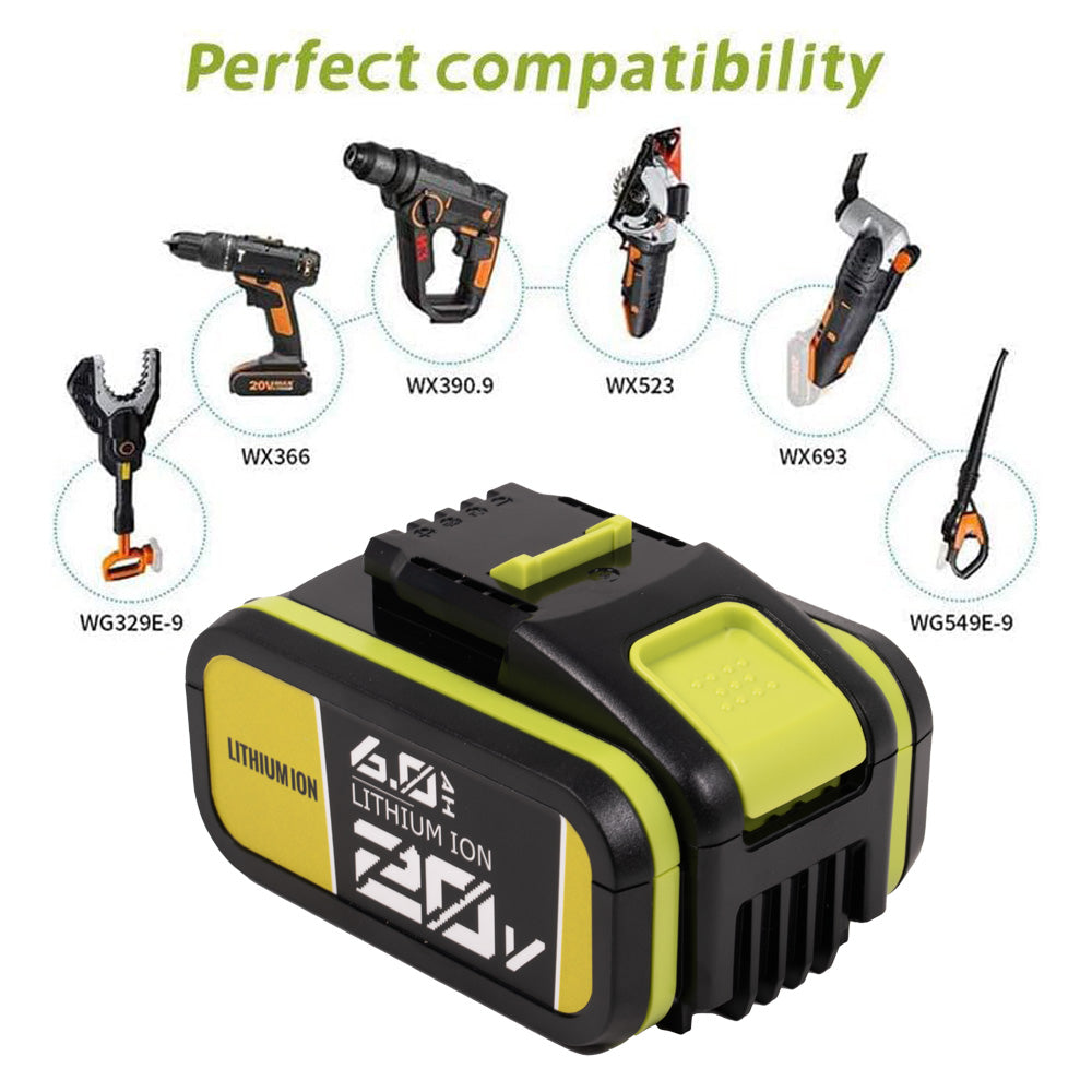 Worx 20V Cordless Power Tools Battery for Worx 20 Voltage WA3014 WA3516 WA3549.1 WA3550 WA3550.1 WA3551 WA3551.1 WA3553 WA3553.1 WA3560 WA3561 WA3570 WA3570 WA333. 641 WX921 WX845.9 WX822.9 WX812 WX801.9 WX800.9 WX80 [20V] Compatible Battery