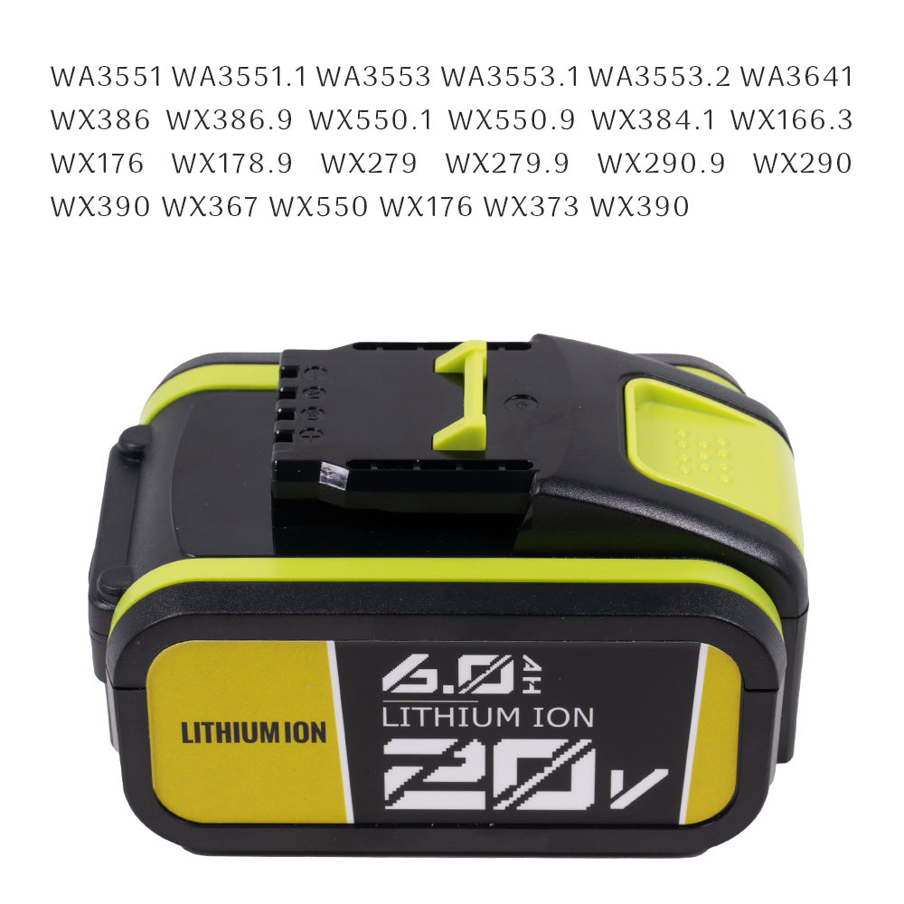 Worx 20V Cordless Power Tools Battery for Worx 20 Voltage WA3014 WA3516 WA3549.1 WA3550 WA3550.1 WA3551 WA3551.1 WA3553 WA3553.1 WA3560 WA3561 WA3570 WA3570 WA333. 641 WX921 WX845.9 WX822.9 WX812 WX801.9 WX800.9 WX80 [20V] Compatible Battery