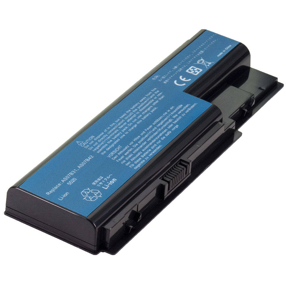 Front view of AS07B42 compatible laptop battery label for Acer Aspire 7540 7520 5920 5315 8730G 8920G 6920G TravelMate 7330 7730G