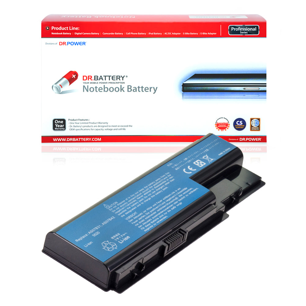 Compatible laptop battery for Acer Aspire 7540 7520 7230 7720 7738 7220 with DrBattery packaging