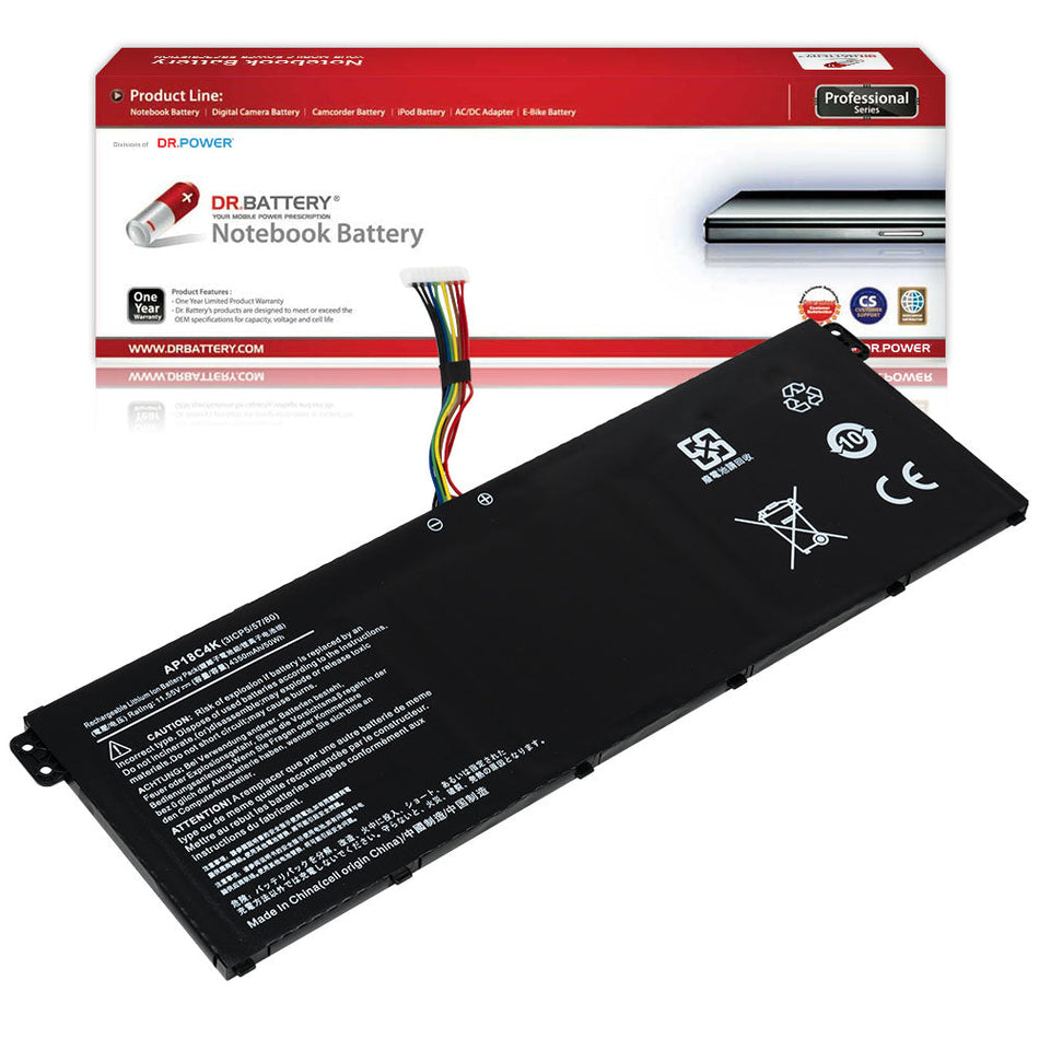 Acer Spin 3 SP313-51N SP314-54N Series Acer Swift 3 S40-51 Series laptop Battery AP18C4K KT00304012 [11.4V/11.55V] Compatible Battery