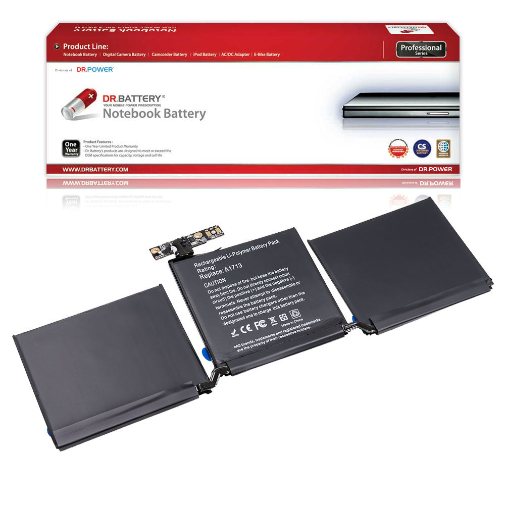 Apple A1713 A1708 A2171 MacBook Pro 13 inch Late 2016 Mid 2017 Model A2289 A2338 [11.40V / 54.5Wh] Laptop Battery Replacement