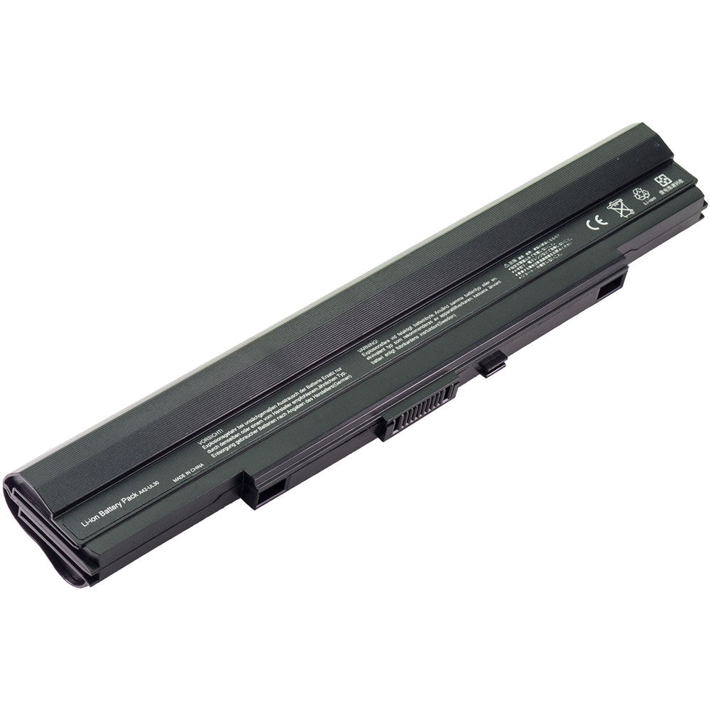 Front view of compatible laptop battery label for Asus UL30VT UL80J UL30 UL80 UL30AT UL30JT
