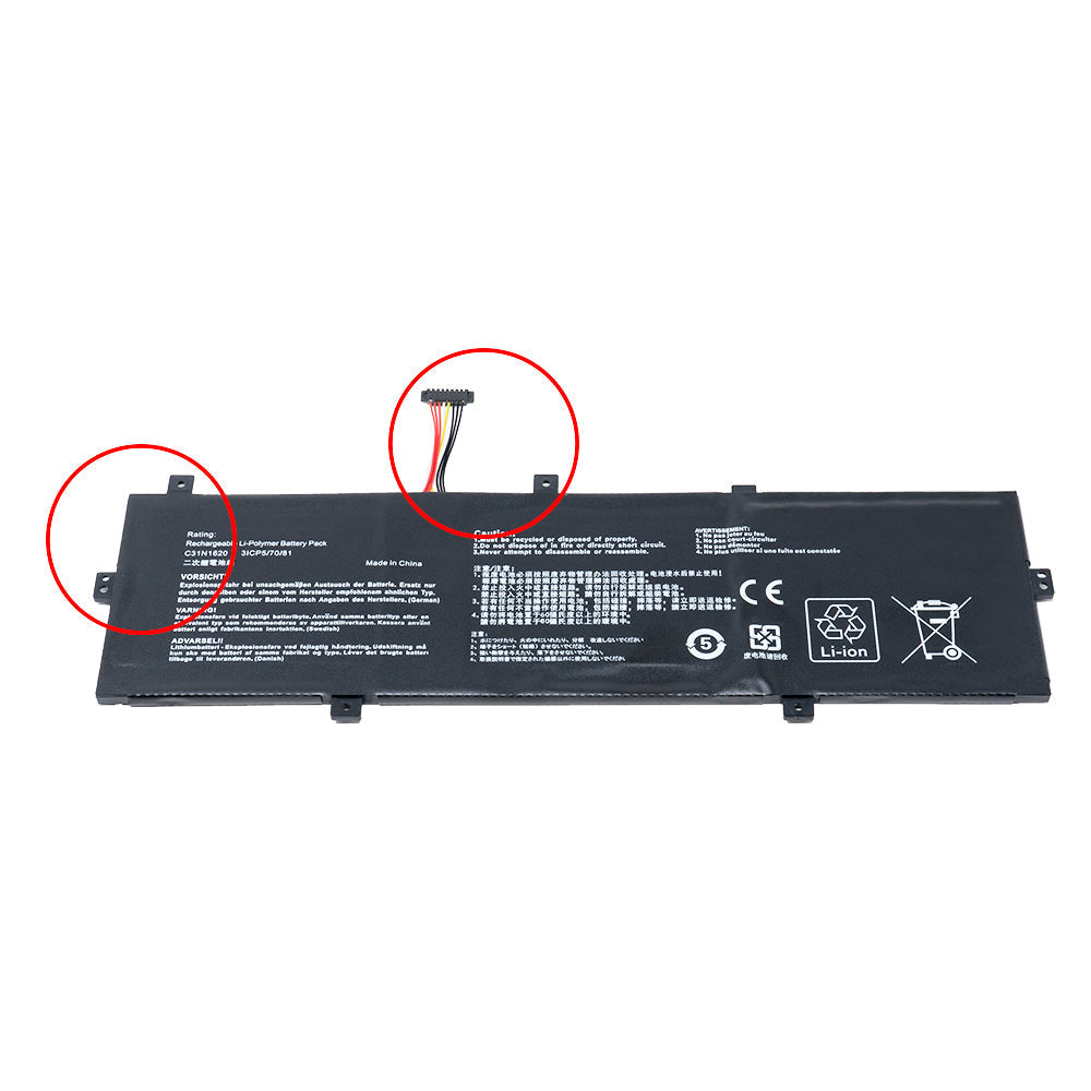 Asus Zenbook UX430UA UX430UQ UX430UN UX430UNR Series Laptop Battery C31N1620 0B200-02370000 0B200-02370200 3ICP5/70/81 0B200-02370100 0B200-02860000 [11.55 V] Compatible Battery