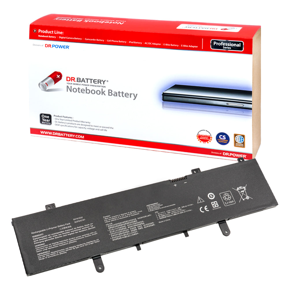 Asus Zenbook S4100U S4100UQ S4200UQ Series Laptop Battery B31N1632 0B200-02540000 3ICP5/57/81 [11.52V] Compatible Battery