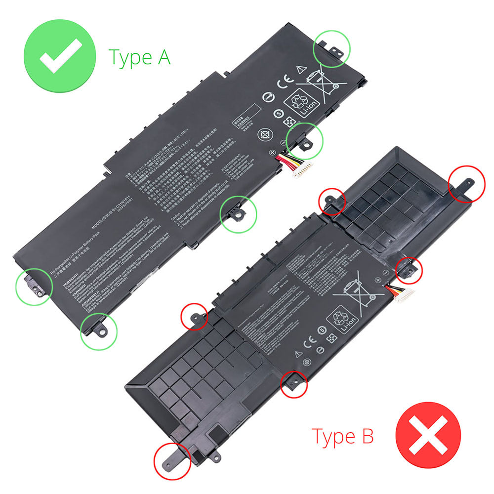 C31PNJ5 C31POJ5 Battery for Asus ZenBook 14 UX433 UX433F UX433FA UX433FN UX433FQ Series Asus ZenBook 14 BX433F BX433FN RX433F RX433FA RX433FN Series Asus Zenbook 14 Deluxe U4300F Series Laptop C31N1811 0B200-03080000 [11.55V] Compatible Battery