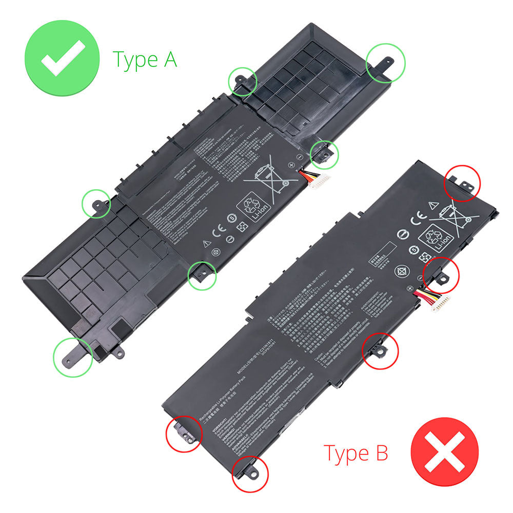 Asus ZenBook 13 UX333FA UX333F UX333FN UX333 Series Laptop Battery C31N1815 0B200-03150000 3ICP5/70/81 [11.55V] Compatible Battery