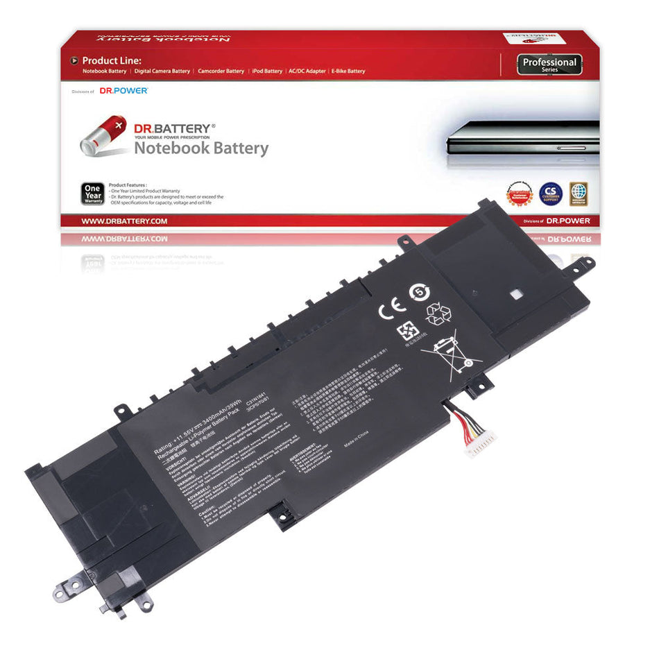 Asus ZenBook Edition 30 UX334F UX334FL Series Laptop Battery C31N1841 0B200-03420300 0B200-03830000 [15.4V/15.55V] Compatible Battery