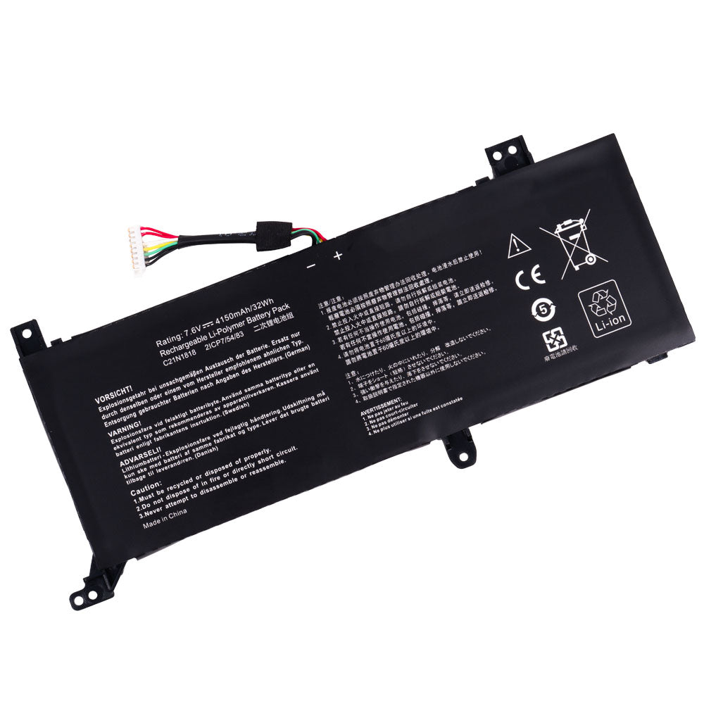 Asus Y4200 Y5200F Series Laptop Battery B21N1818-2 C21N1818-2 0B200-03280500 C21PPJH [7.6V/7.7V] Compatible Battery