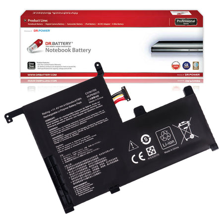Asus C31N1703 Battery for Asus Zenbook Flip UX561U UX561UA UX561UN Q525UA Q525U Q505UA Q525UA-BI7T9 Q505UA-BI5T7 Q525UA-BI7T11 Q505UA-BI5T9 UX561UA-BO052T BO029T Series C31P0J1 0B200-02650100 [11.4V/11.55V] Compatible Battery