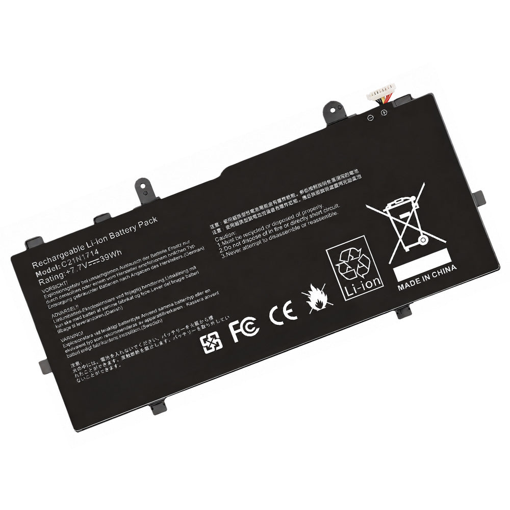 Front view of compatible laptop battery label for Asus VivoBook Flip 14 TP401CA TP401MA TP401NA TP401N TP401M