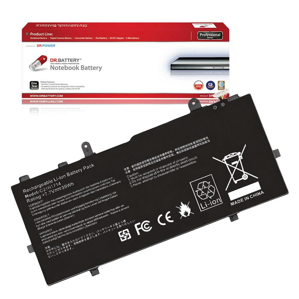 Compatible laptop battery for Asus VivoBook Flip J401MA J401NA with DrBattery packaging