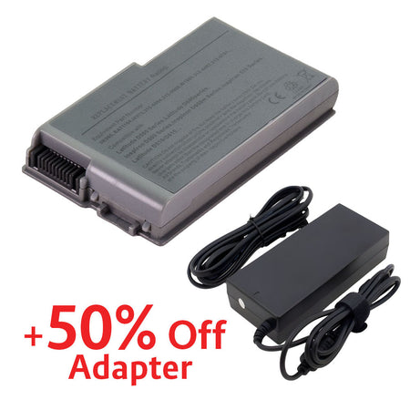 (Adapter Bundling Available) C1295 Battery for Dell Latitude D500 D510 D520 D530 D600 D610 Inspiron 500m 510m 600m Precision M20 Series M9014 3R305 6Y270 1X793 BAT1194 [11.1V] Compatible Battery