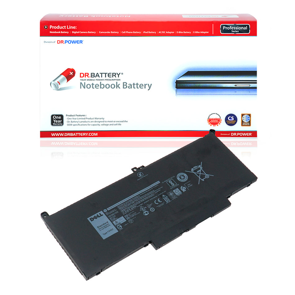 F3YGT DM3WC Battery For Dell Latitude 7480 7490 7280 7290 7380 7390 Series 2X39G DM6WC 451-BBYE 453-BBCF KG7VF P73G001 P73G002 P28S001 P28S002 P28S P73G [7.6V] Compatible Battery