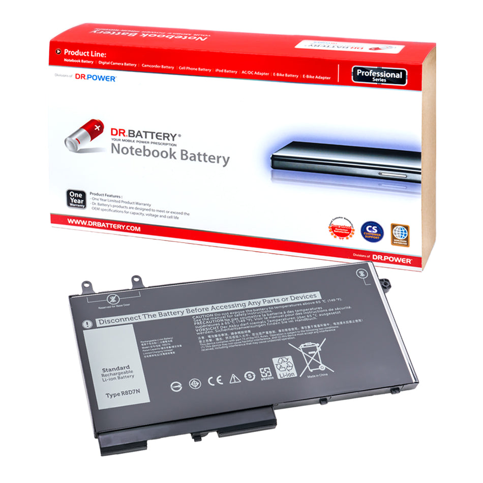 R8D7N W8GMW Battery for Dell Latitude 5510 5410 5400 5401 5500 5511 Precision 3540 3541 Series TNT6H 49HG8 [11.4V] Compatible Battery