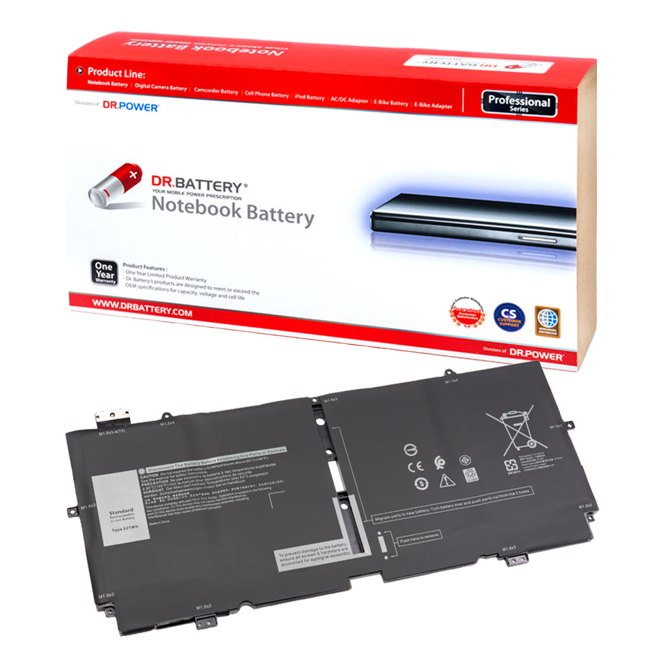 52TWH P103G XX3T7 Battery for Dell XPS 13 7390 2-in-1 Series P103G001 P103G002 MM6M8 0MM6M8 0XX3T7 [7.6V] Compatible Battery