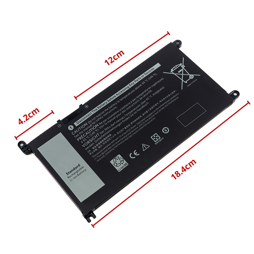 1VX1H Battery for Dell Vostro 3491 5481 5490 5581 5590 Inspiron 15 3501 3505 3582 3583 3584 3593 5585 5582 5584 5585 5590 5591 5593 5594 5598 7586 Inspiron 14 3493 5480 5481 5482 5485 5491 5493 Inspiron 17 3793 Series Laptop YRDD6 [11.4V] Compatible Battery