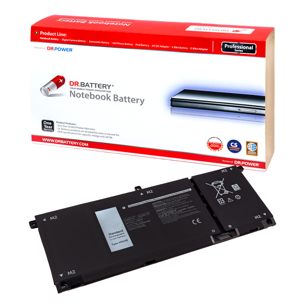 Dell Inspiron 7306 2-in-1 Silver Series Laptop Battery H5CKD 9077G TXD03 7T8CD [15V/15.2V] Compatible Battery