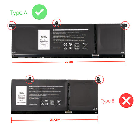 Dell Inspiron 16 5625 5630 5635 5640 5645 Series Laptop Battery V6W33 PG8YJ 0WV3K8 927N5 0FH3K2 0MGCM5 0MVK11 [15V/15.2V] Compatible Battery