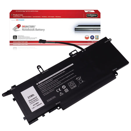 Dell Latitude 9410 2-in-1 Series Laptop Battery NF2MW 02K0CK 0C76H7 0CHWV6 11P1P 41M98 7146W P110G [7.4V/7.6V] Compatible Battery