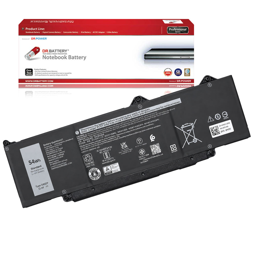 R73TC battery for Dell Latitude 14 3440 and 5440 with DrBattery packaging
