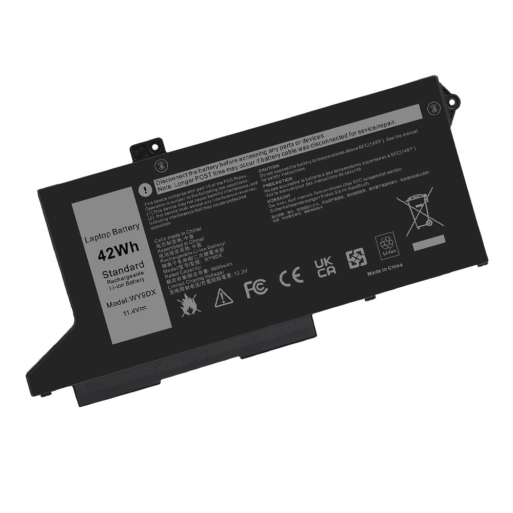 Front view of WY9DX replacement battery for Dell Precision 15 3560