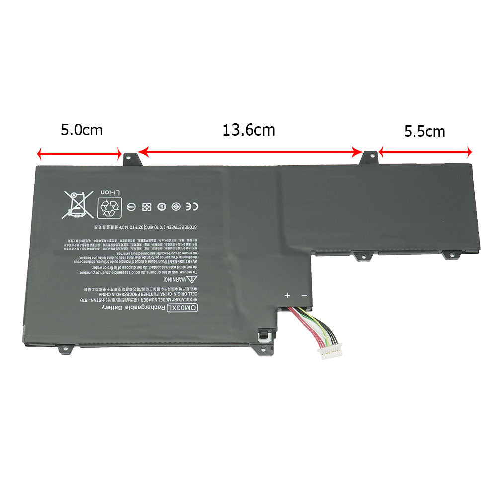 HP HSTNN-IB70 HSTNN-IB7O EliteBook x360 1030 G2 OM03XL 863280-855 863167-171 863167-1B1 HSN-I04C [11.55V] Battery Replacement