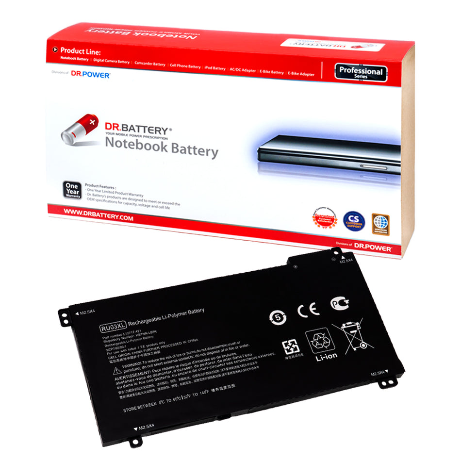 HP RU03XL Battery for HP ProBook x360 ProBook x360 440 G1 ProBook x360 11 G3 ProBook x360 11 G4 Series RU03048XL L12717-541 HSTNN-LB8K 3ICP6/61/80 L12791-855 [11.4V] Compatible Battery