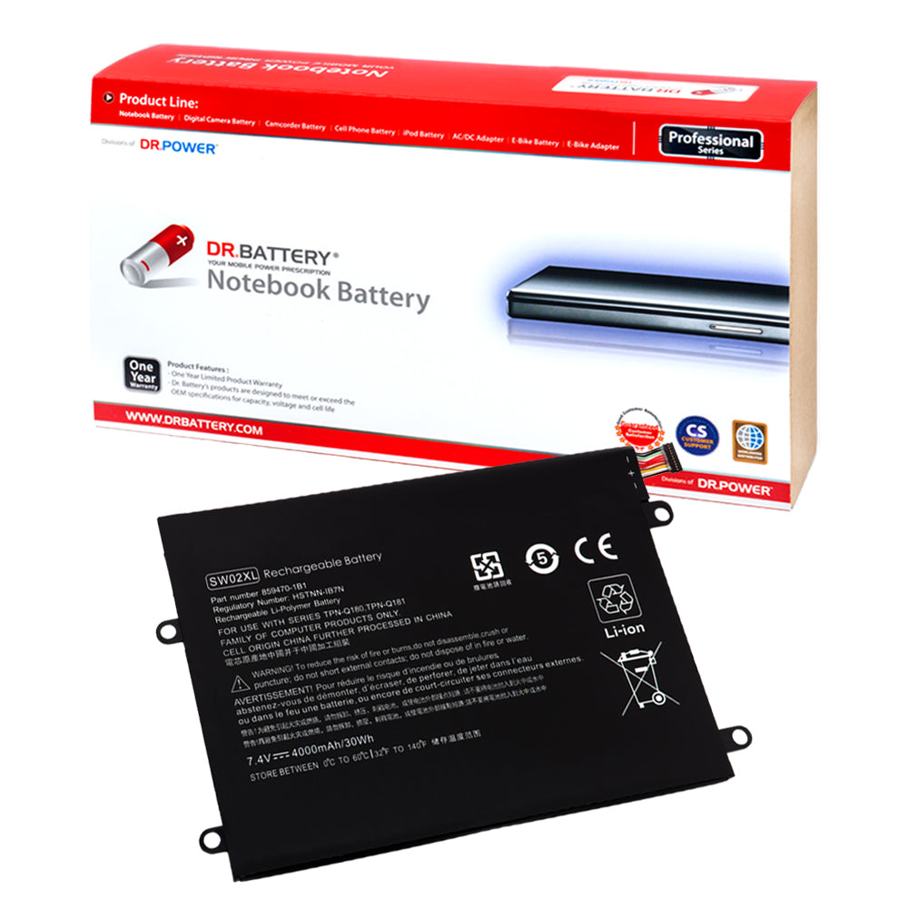 HP X2 210 G2 Series Laptop Battery SW02XL 859517-855 859470-1B1 HSTNN-IB7N HSTNN-LB7N SW02032XL TPN-Q180 TPN-Q181 [7.4V/7.7V] Compatible Battery