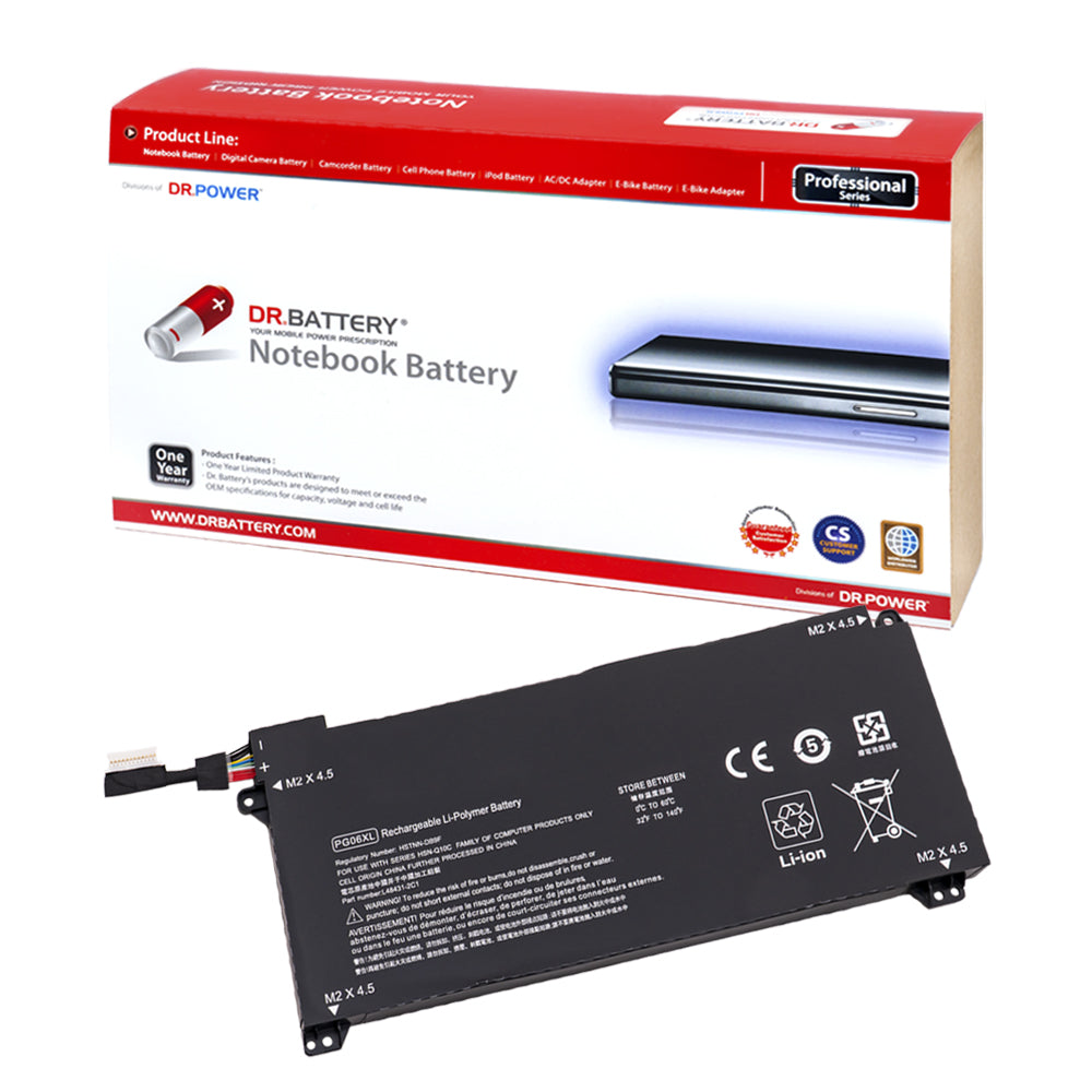 HP Omen 15-DH1088nr 15-DH1054nr 15-DH1070wm 15-DH1059nr 15-DH1087nr 15-DH1053nr 15-DH0000 15-DH1000 15T-DH000 15T-DH100 Series Laptop Battery PG06XL L48497-005 HSTNN-DB9F L48431-2C1 PG06069XL L48431-005 [11.1V/11.55V] Compatible Battery