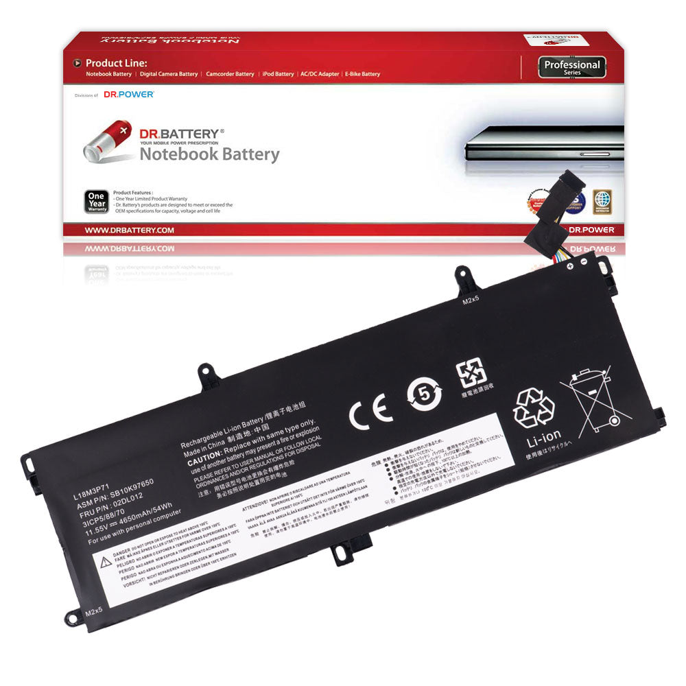 Lenovo ThinkPad T590 Series Lenovo ThinkPad P53s Series Laptop Battery L18M3P71 02DL012 L18L3P71 5B10W13913 5B10W13914 02DL011 SB10W51930 5B10W51832 [11.52V/11.55V] Compatible Battery