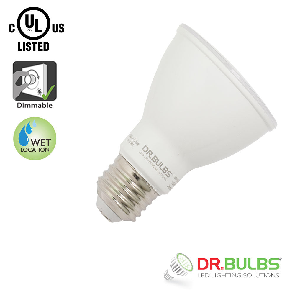 10 Pack Dr.Bulbs PAR20 7W (Replace 50W Halogen) 3000K Soft White Dimmable LED Bulb Wet Location Rated