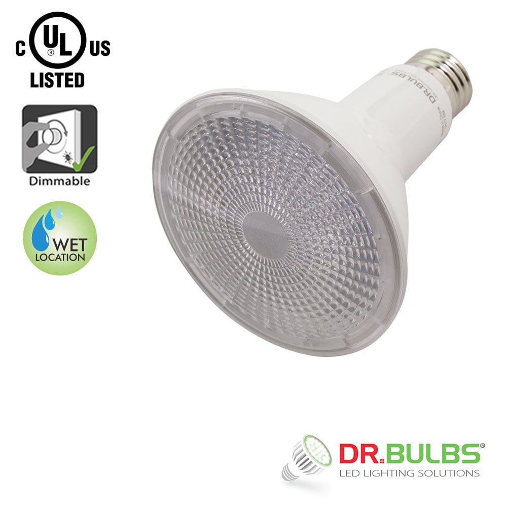 6 Pack Dr.Bulbs PAR30 (Long Neck) 11W (Replace 75W Halogen) 4000K Cool White Dimmable LED Bulb Wet Location Rated