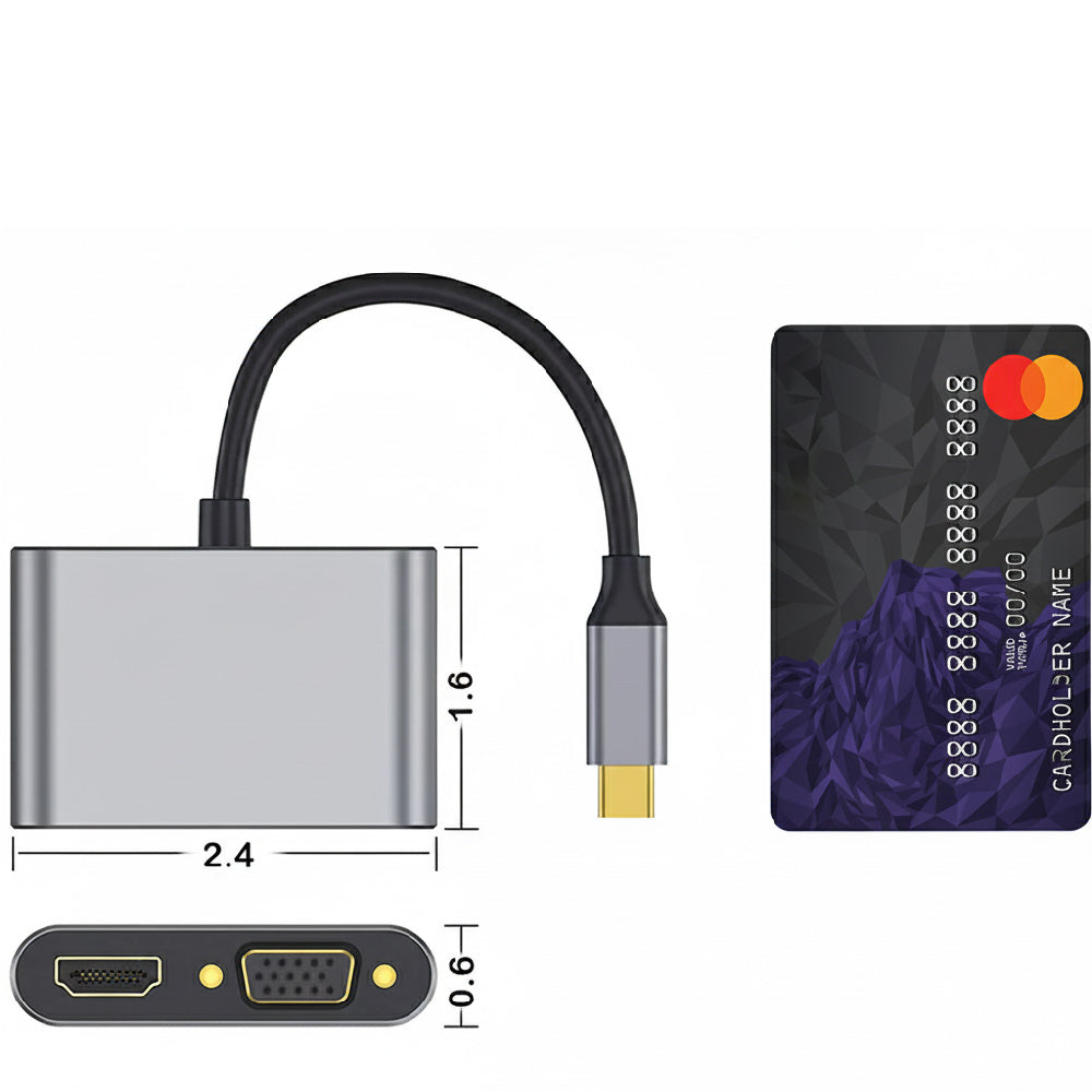 4-in-1 Workstation: Expands one USB-C port into 4K HDMI, 1080P VGA, USB 3.0, and 87W PD Charging