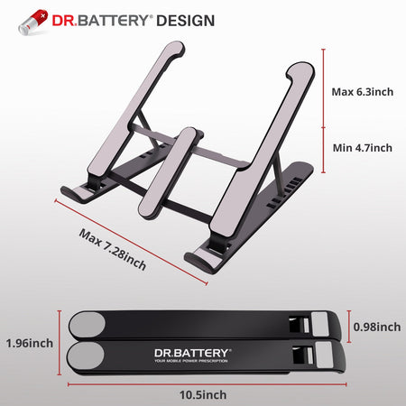 Foldable Adjustable Laptop Stand – Portable & Lightweight by Dr. Battery