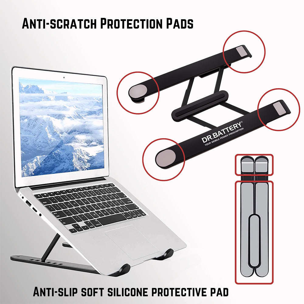 Foldable Adjustable Laptop Stand – Portable & Lightweight by Dr. Battery