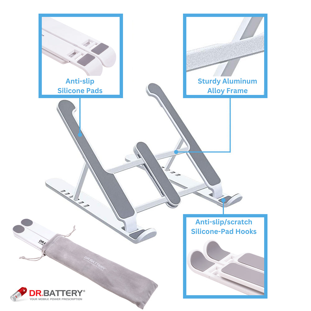 Foldable Adjustable Laptop Stand – Portable & Lightweight by Dr. Battery