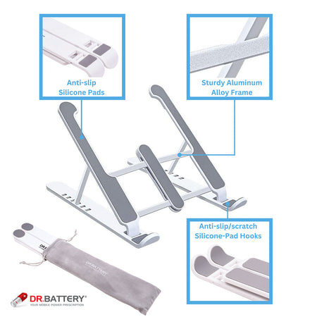 Foldable Adjustable Laptop Stand – Portable & Lightweight by Dr. Battery