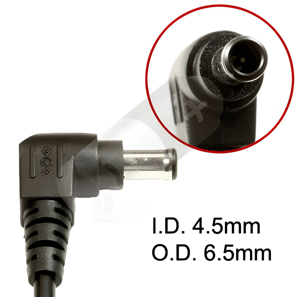 Sony VAIO VGN-FZ150EBC Laptop Charger AC Adapter Power Cord (4.5 x 6.5mm) [19V 90W] - Compatible Adapter