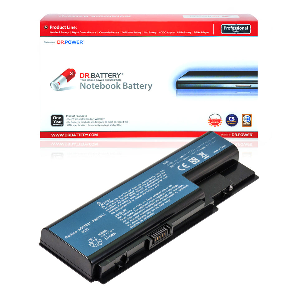 Acer AS07B31 AS07B41 AS07B51 AS07B61 Battery for Acer Aspire 3620 5560 5220 5720 5730 5520 6930 7720 5315 Extensa 4420 Gateway MD2614 MD2601u Series AS07B71 AS07BX1 AS07BX2 [11.1V] Compatible Battery