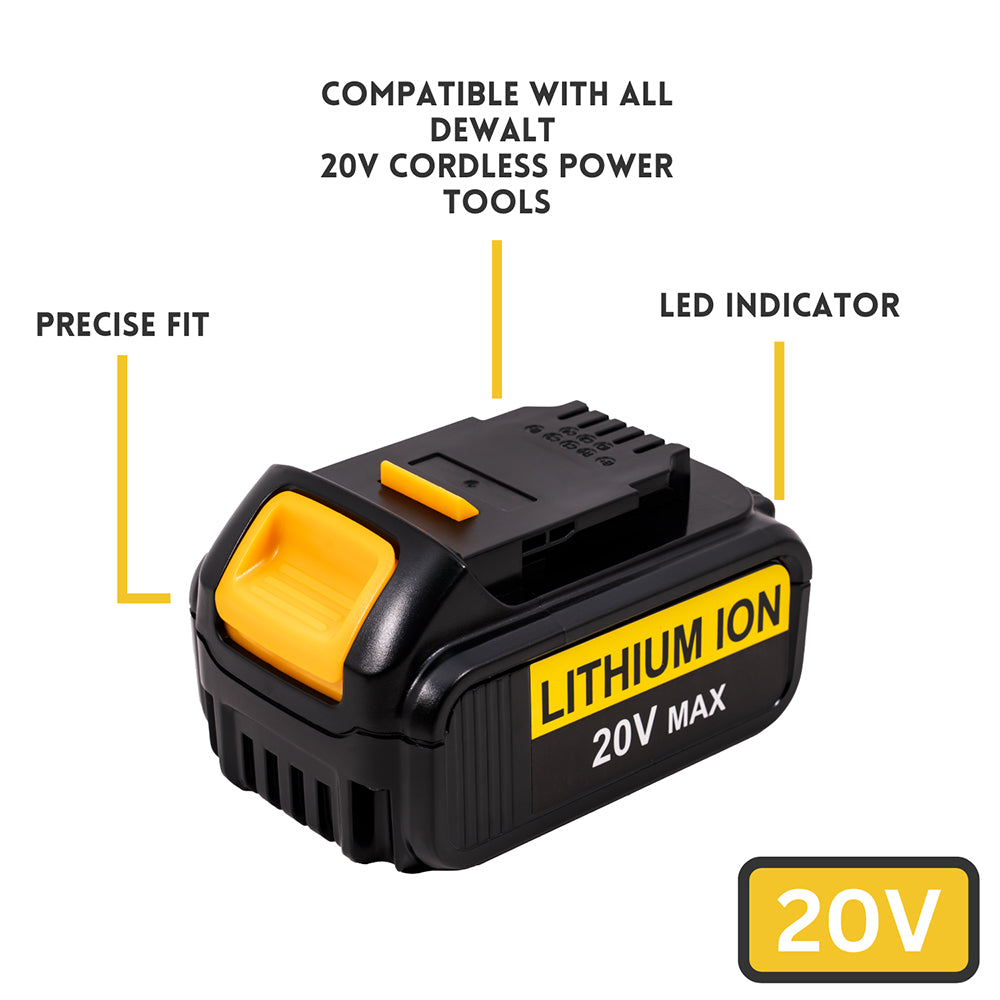 Dewalt DCB200 DCB205 DCV580 DCB204 DCB180 DCB203 DCD740 DCD780 [20V / 120Wh] Power Tool Battery Replacement